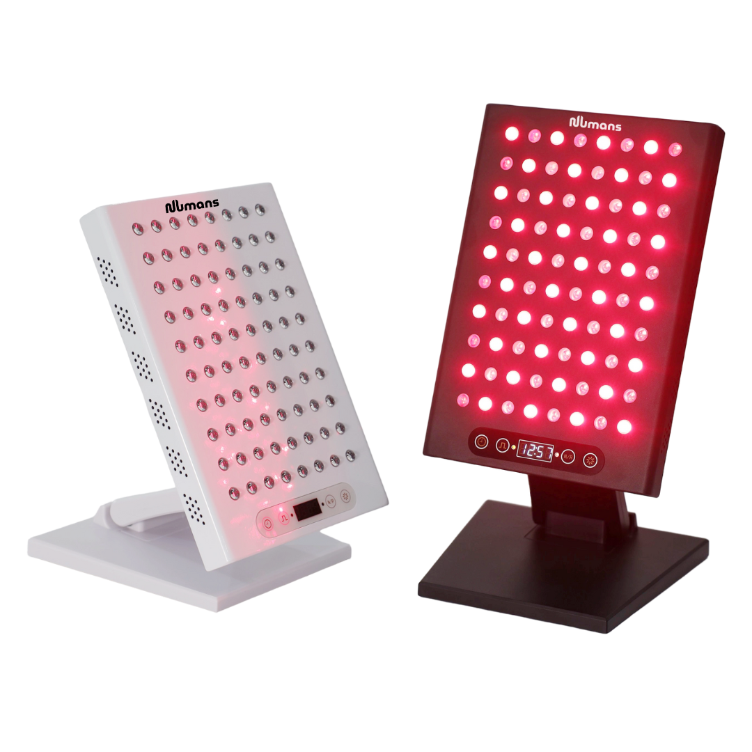 LUMI MINI 400W LED panel nærbilde med rødt lys